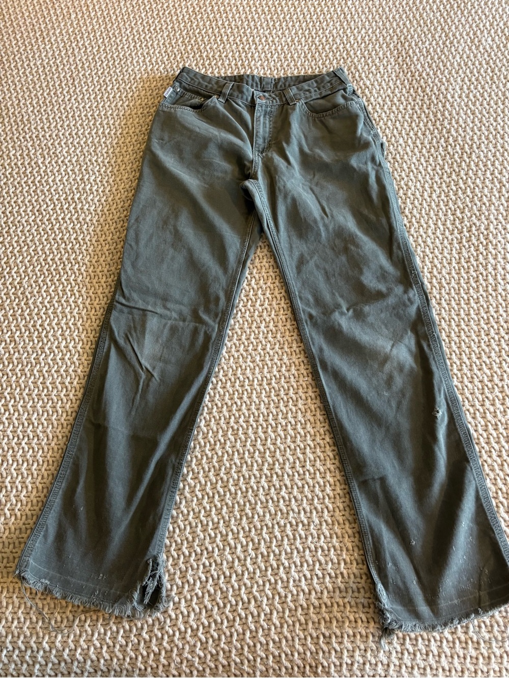 Carhartt Olive Green Work Chinos - Straight Leg